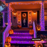 Jmexsuss 500 Led Orange And Purple Halloween Lights 173Ft Halloween String Lights Outdoor Waterproof 8 Modes Halloween Tree Li