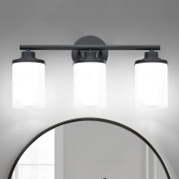 Halialumi Matte Black Bathroom Light Fixtures 3Light Black Vanity Lights Black Bathroom Lights Over Mirror Modern Wall Sconces