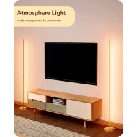 Edishine Led Corner Floor Lamp Modern Slim Dimmable Light Adjustable Height 575 Minimalist Tall Lamp For Living Room Bedr