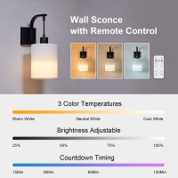 Suraielec Battery Operated Wall Sconces Set Of Two Wireless Sconces Wall Decor With Remote Control 3 Color Temperatures Dimma