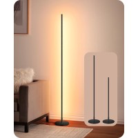 Edishine Led Corner Floor Lamp 575 Minimalist Dimmable Sleek Light Adjustable Height Standing Tall Lamp For Living Room B