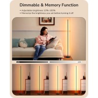 Edishine Led Corner Floor Lamp 575 Minimalist Dimmable Sleek Light Adjustable Height Standing Tall Lamp For Living Room B