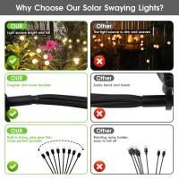 Solar Garden Lights - 4 Pack Solar Firefly Lights, 8 Led Moroccan Balls Sway In The Wind And Make Crisp Sound, 2 Lighting Mode, Solar Outdoor Lights For Pathway Landscape Patio Yard Decorations