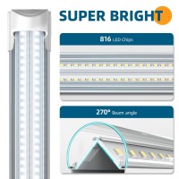 Barrina 8Ft Led Shop Light 100W 15000Lm 6500K Super Bright White Linkable T8 Shop Lighting Led V Shape Led Tube Lights Ceilin