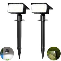 Nipify Solar Spot Lights Outdoor, [ 2 Pack/75 Led/4 Modes ] Solar Landscape Lighting For Outside 2-In-1 Auto On/Off Solar Spotlights Outdoor Waterproof For Wall Garden Pathway(Cool White