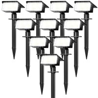 Nipify 10 Pack Solar Spot Lights Outdoor, [ 75 Led/4 Modes ] Solar Spotlights Outdoor Waterproof 2-In-1 Auto On/Off Solar Landscape Lighting For Outside Yard Wall Garden Pathway(Cool White