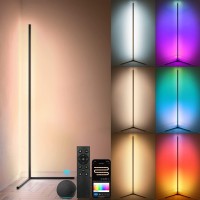 Tacopet Rgbww Corner Lamp Color Changing Floor Lamps For Living Room Compatible With Alexa Google Home Wifi App Remote Contr