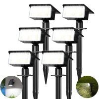 Nipify Solar Spot Lights Outdoor, [ 6 Pack /75 Led/4 Modes ] Solar Landscape Lighting For Outside 2-In-1 Auto On/Off Solar Spotlights Outdoor Waterproof For Wall Garden Pathway, Cool White