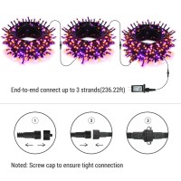 Brizled 2 Pack Purple Orange Halloween Lights 9514Ft 240 Led Halloween Lights String Connectable With Timer 8 Modes Outdoor