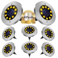 Solar Ground Lights-Upgraded Solar Outdoor Lights Waterproof,Solar Garden Lights Waterproof Bright In-Ground Outdoor Landscape Lighting For Pathway Lawn Patio Yard Deck Walkway (8 Pack)