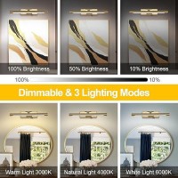 Opmre Modern Led Picture Light Dimmable 126 Brass Picture Light Lampshade Can Rotate Up Or Down 270 Degrees 3 Color Temperatu