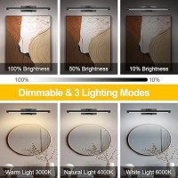 Opmre Modern Led Picture Light Dimmable 1575 Black Picture Light Lampshade Can Rotate Up Or Down 270 Degrees 3 Color Temperat