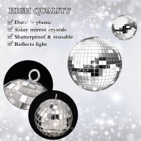 Jspupifip 60 Pcs Mirror Disco Balls Bulk Ornaments Reflective Silver Glass Disco Ball Decorations 70S Disco Themed Party Decor For Graduation Party Decor(1.2Inch,1.97Inch,2.36Inch,3.15Inch)