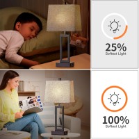 235 Touch Control Table Lamps Set Of 2 Bedside Lamp With 2 Usb Charging Ports Ac Outlet 3Way Dimmable Modern Nightstand