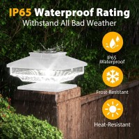 4X4 Post Solar Lights 6 Pack Solar Post Cap Lights With Ip65 Waterproof High Brightness Deck Post Cap Lights With Edison Bulb Fi