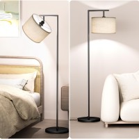 Cnxin Floor Lamp For Living Room With 3 Color Temperatures Standing Lamp With Adjustable Beige Linen Lampshade Tall Lamps For Be