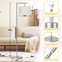 Cnxin Floor Lamp For Living Room With 3 Color Temperatures Standing Lamp With Adjustable Beige Linen Lampshade Tall Lamps For Be