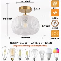 Gold Semi Flush Mount Ceiling Light Fixture Hallway Light Fixtures Industrial Close To Ceiling Light Globe Glass Ceiling Light F