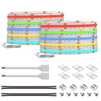 Btflighting Fcob Cob Rgb Flexible High Density Uniform Light Led Strip 810Ledm 164Ftx2 Total 328Ft Dc12V 10Mm Width Color Ch