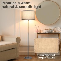 Modern Floor Lamp For Living Room Traditional Farmhouse Floor Lamps Midcentury Pole Lamp With Linen Lamp Shade Standing Tall F