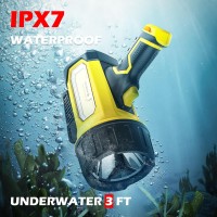 Forto Rechargeable Spotlight Flashlight With 2000 Lumens Handheld Spotlight With Foldable Stand 6 Light Modes Ipx7 Waterproof