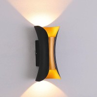 Ifcow Wall Light, Modern Wall Sconce With Gold Accent Outdoor Porch Wall Lamp For Courtyard Stairs Terrace Living Room