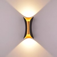 Ifcow Wall Light, Modern Wall Sconce With Gold Accent Outdoor Porch Wall Lamp For Courtyard Stairs Terrace Living Room