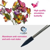 Igrark Solar Power Garden Lights, 2 Pack Butterflies Solar Flower Lights Outdoor Garden Stake, Pathway Lighting Led Lights For Yard Lawn Decorations, Ip65 Waterproof