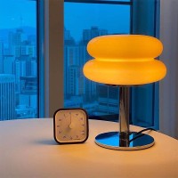 Vintage Glass Table Lamp Elegant Night Light Retro Macaron Color Bedside Lighting Decorative Table Lamp For Living Room, Bedroom