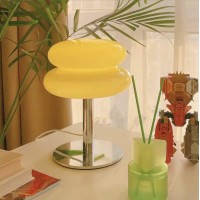 Vintage Glass Table Lamp Elegant Night Light Retro Macaron Color Bedside Lighting Decorative Table Lamp For Living Room, Bedroom