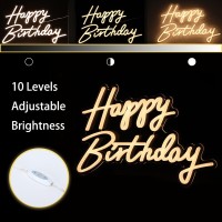 Colorsavvy Happy Birthday Neon Sign Large Neon Happy Birthday Sign For Backdrop With Dimmer Switch Reusable Happy Birthday Led