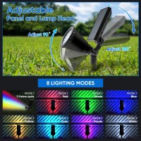 Kev Solar Spot Lights Outdoor18 Leds Solar Flood Lights With 8 Modes Colored Adjustable Ipx65 Waterproofhalloween Solar Spot