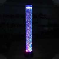 Biikoon 3Ft Led Water Bubble Fish Tube Floor Lamp With 7 Color Changing Night Light Fake Aquarium Tank Water Tower Tank Jellyfish Light Gift For Men Women