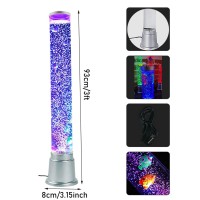 Biikoon 3Ft Led Water Bubble Fish Tube Floor Lamp With 7 Color Changing Night Light Fake Aquarium Tank Water Tower Tank Jellyfish Light Gift For Men Women