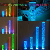 Biikoon 3Ft Led Water Bubble Fish Tube Floor Lamp With 7 Color Changing Night Light Fake Aquarium Tank Water Tower Tank Jellyfish Light Gift For Men Women