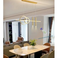 Dzqh-Qin Led Chandeliers For Dining Room, Pendant Lighting For Kitchen Island Pendant Light Fixtures, Dimmable Height Adjustable Modern Ceiling Decoration Design Kitchen Lights (Gold, L47In)