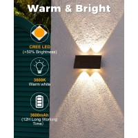 Luhlee Solar Wall Lights, 1 Pack Up And Down Lights Outdoor Solar Lights, Ip65 Waterproof Outdoor Wall Light For House, Patio, Yard, Porch, Garden, Pool