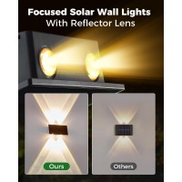 Luhlee Solar Wall Lights, 1 Pack Up And Down Lights Outdoor Solar Lights, Ip65 Waterproof Outdoor Wall Light For House, Patio, Yard, Porch, Garden, Pool