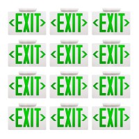 Akt Lighting Green Led Exit Sign Emergency Light With Battery Backup Double Face Hardwired Green Letter Emergency Exit Lighting