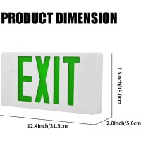 Akt Lighting Green Led Exit Sign Emergency Light With Battery Backup Double Face Hardwired Green Letter Emergency Exit Lighting