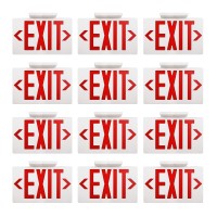 Akt Lighting Red Led Exit Sign Emergency Light With Battery Backup Double Face Hardwired Red Letter Emergency Exit Lighting For