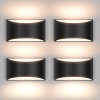 Aiilsmp 4 Pack Black Modern Led Wall Sconces Light Hardwired Wall Sconces Indoor Up And Down Sconces Wall Lamps For Living Room