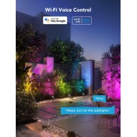 Govee Outdoor Spot Lights, Ip65 Waterproof Uplight Landscape Spotlights, Wifi Low Voltage Landscape Lights Work With Alexa, App Control, Rgbic Color Changing Lights For Patio Decorations, 4 Pack