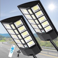 Zjojo 3800W Solar Street Light Outdoor Waterproof 30000Lm 1160 Leds Solar Lights For Outside Dusk To Dawn 9000K Led Parking Lo