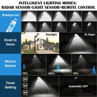 Zjojo 3800W Solar Street Light Outdoor Waterproof 30000Lm 1160 Leds Solar Lights For Outside Dusk To Dawn 9000K Led Parking Lo