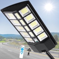 Zjojo 3800W Solar Street Light Outdoor Waterproof 30000Lm 1160 Leds Solar Lights For Outside Dusk To Dawn 9000K Led Parking Lo