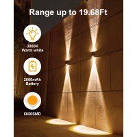 Luhlee Solar Outdoor Lights,Solar Wall Lights Outdoor Up And Down,Ip65 Waterproof Exterior Sconces Wall Lighting Solar Lights For Outside House Garden Yard Garage Porch (Warm White, 4 Pack)