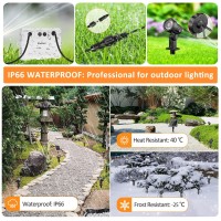 Meihua Solar Landscape Lights 4 In 1, 6V 4W Spotlights Outdoor Ip66 Waterproof 3 Brightness 2700K-6500K Color Adjustable Smooth Flash Led Landscape Lighting With Remote For Garden Tree Pathway