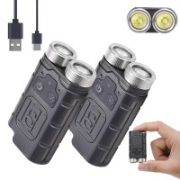 Kunhe K2 2 Pack 1000 High Lumens Edc Flashlight With Tail Magnetsuper Bright Rechargeable Usb C Mini Small Portable Keychain Poc