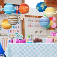 Magic Feier 8 Pcs Planet Paper Lanterns, Solar System Hanging Paper Outer Space For Kids Classroom Science Birthday Space Party Decorations